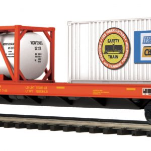 SAFETY TRAIN FLAT w/TANK CONTAINER