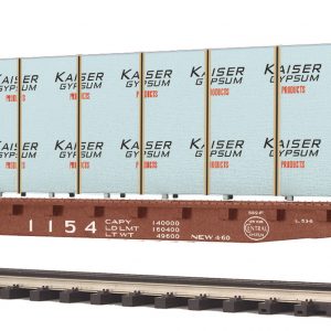 P&LE  Flat Car w/Bulkheads w/Covered Wood Load