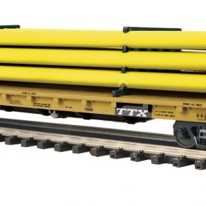 TTX  Premier 60' Flat Car w/YELLOW Pipe Load - No. 93250, 93259