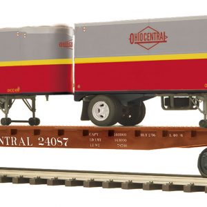 OHIO CENTRAL Flat Car w/(2) PUP Trailers
